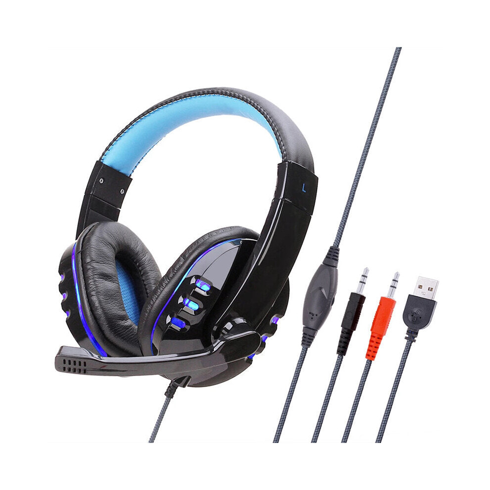 Gaming Headset USB Headphone Stereo with 3.5mm RGB LED Surround Sound Mic for Laptop-image-OPC-PGMFXCR-NEW