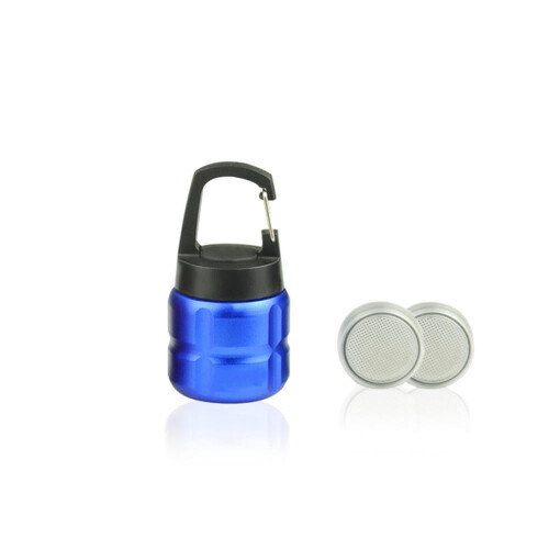 (Black) 3W Mini LED Pocket Portable Keychain COB Flashlight Camping Light DC3V 2