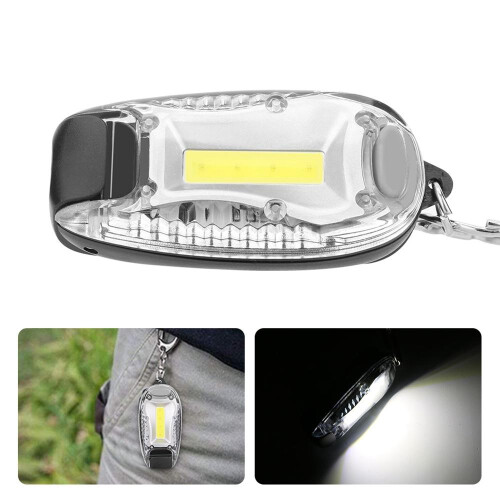 (White) Mini Portable COB LED Keychain Camping Work Light Battery Powered Tent Emergency Lamp Flashlight 2