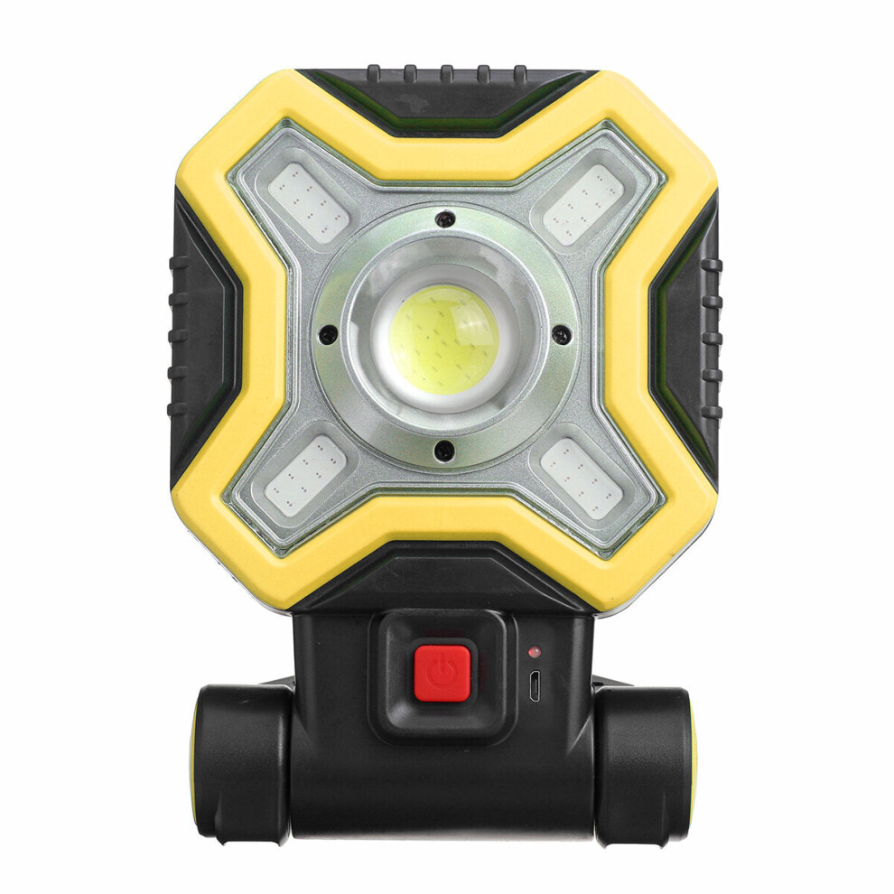 (Yellow, Rechargeable type) 400W COB+4 LEDs 180 Adjustable LED Camping Light Solar/USB Charging/Battery 3-Types Option Portable Outdoor Work Light-image-OPC-PGMFXRK-NEW