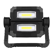 (Yellow) USB Rechargeable Outdoor Portable Work Lamp Searchlight Double Head COB Camping Light Anti-fall Flood Camp Spotlight