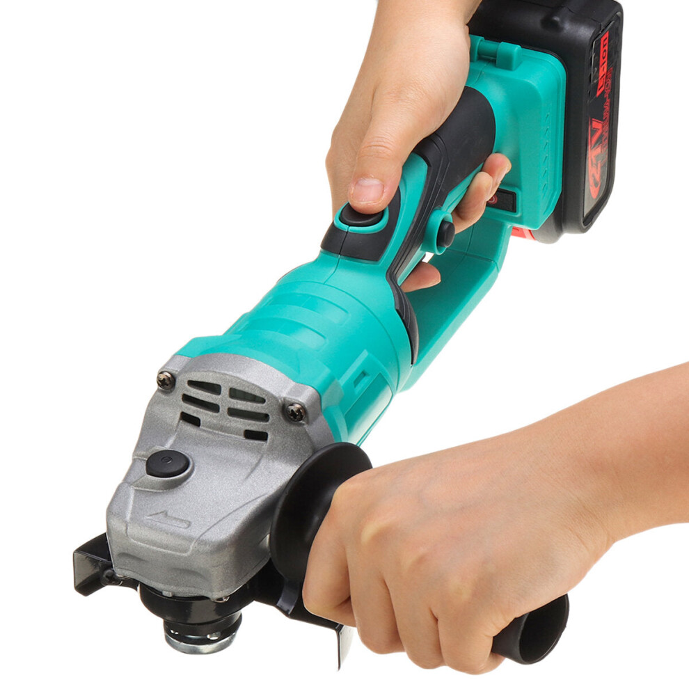 (One Battery) 100Mm Cordless Electric Angle Grinder 15000Mah 1/2 Lithium Batteries Brushless Grinding Machine For Polishing Cutting Eu Plug Fit Makita 1138392134306