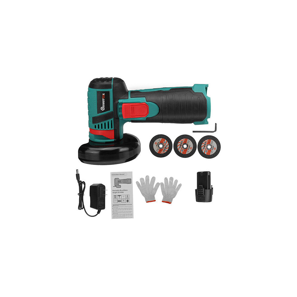(US) 18VF 3 Grinding Wheels + Gloves + Small Wrench Carton Packaging Mini Brushless Angle Grinder Polishing Grinder