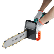(Two Batteries, US Plug) 100/125mm Electric Angle Grinder Chainsaw Woodworking Cutting Chainsaw Bracket W/ 1/2pcs Battery