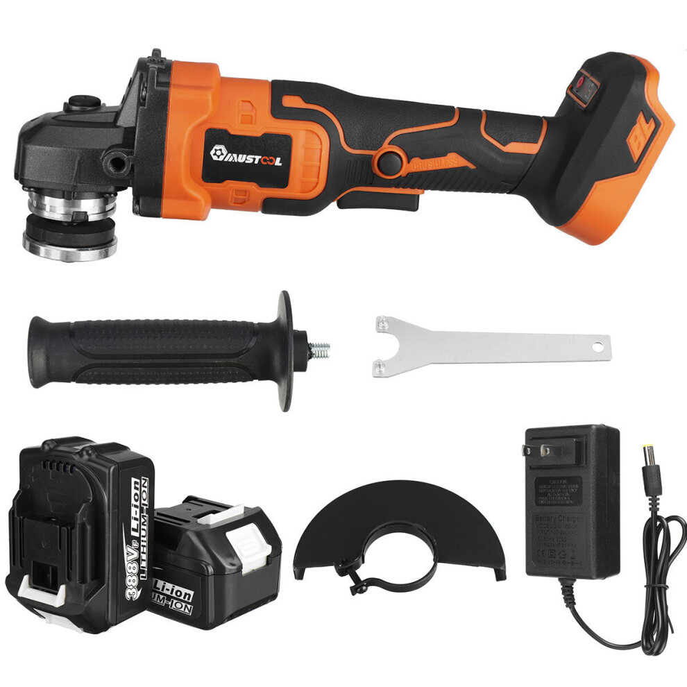 (Eu Plug) 388Vf 125Mm 1600W 3 Gears Charging Indicator Light Brushless Angle Grinder 1138392137697