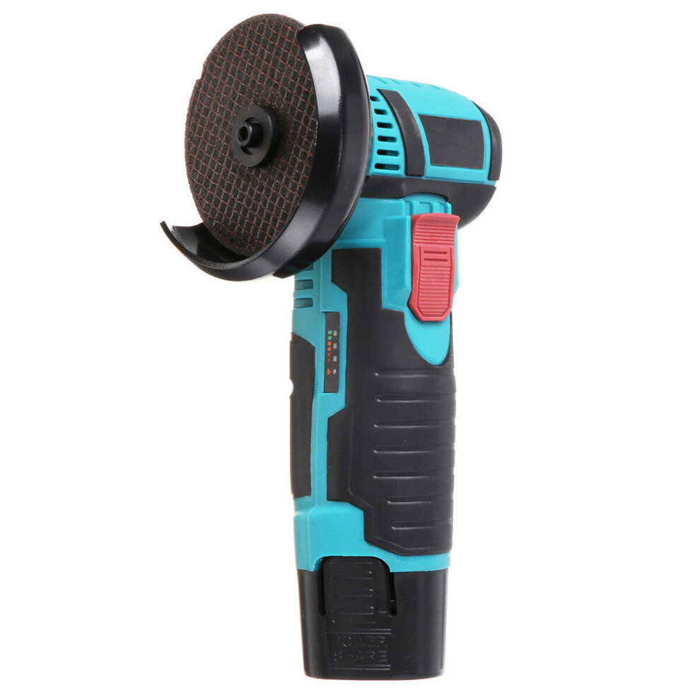 (Two Batteries) 12V Mini Electric Angle Grinder Portable Wood Metal Polishing Cutting Grinding Tool