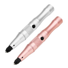 (Silver) 3.7V Mini Electric Drill Tool Electric Grinder Engraving Pen Dual Charging Way