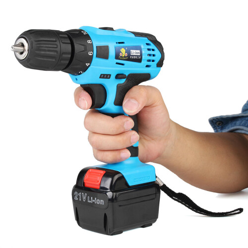 21V 1.5Ah Lithium-ion Cordless Hammer Drill Driver Kit With 2 Speed 2