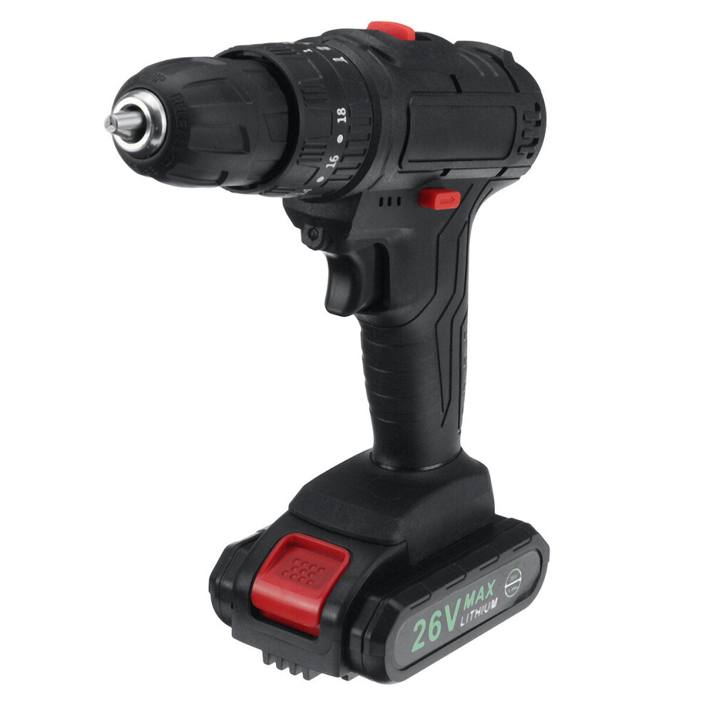 (Two Batteries) 48V 1500W Impact Electric Drill 28N.m Max Torque LED Light Screwdriver Power