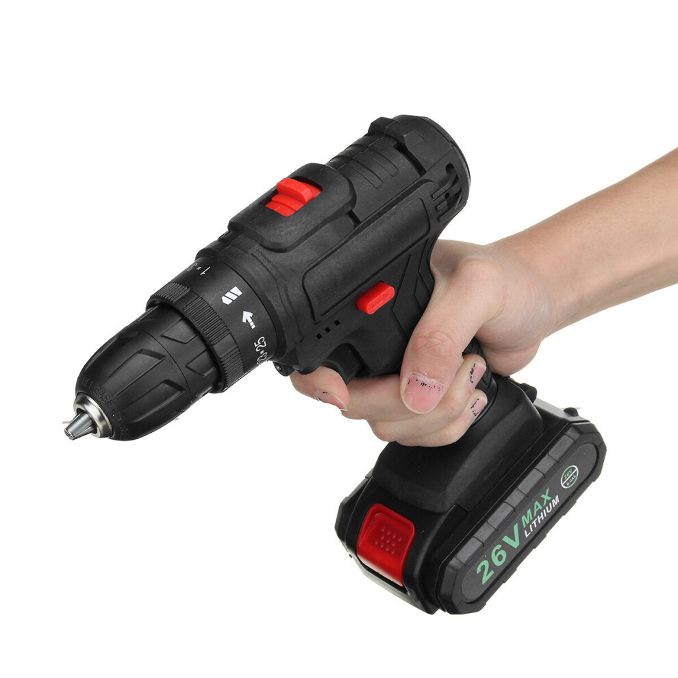 (Two Batteries) 48V 1500W Electric Drill 28N.m Max Torque LED Light Screwdriver Power