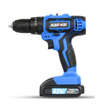 (Two Batteries) 42VF Cordless Electric Impact Drill 25+1 Torque Rechargeable 2 Speed Screwdriver W/ 1 or 2 Li-ion Battery