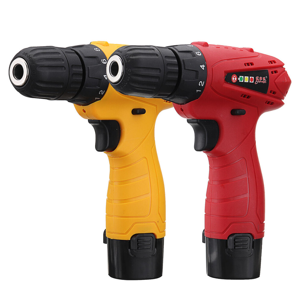 (Red) 110V-220V Electric Screwdriver Lithium Power Driver Drill 23 N/M Diameter 6mm EU Plug