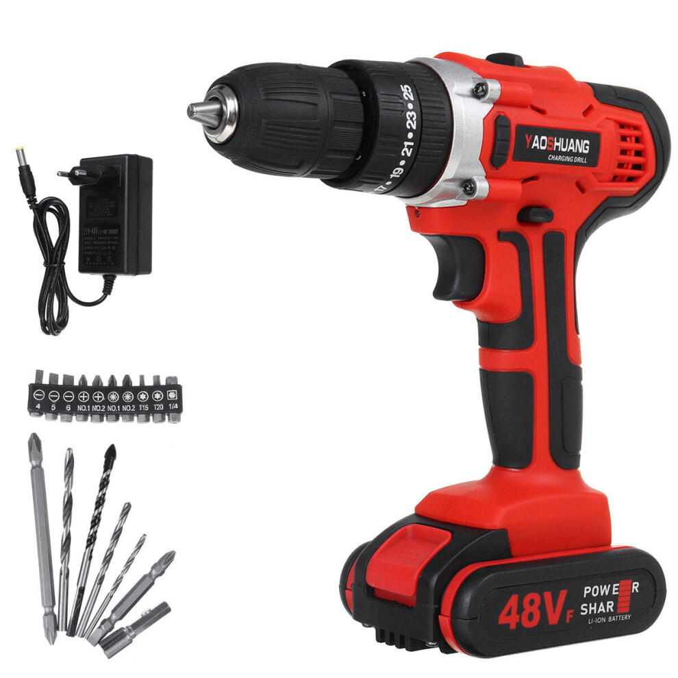 Photos - Drill / Screwdriver GreenZech  48VF Electric Torque Impact Drill Cordless Hammer Screwdriver 25+3 35NM-56NM Tool W/ 1pc (Two-speed Power Battery, EU Plug)