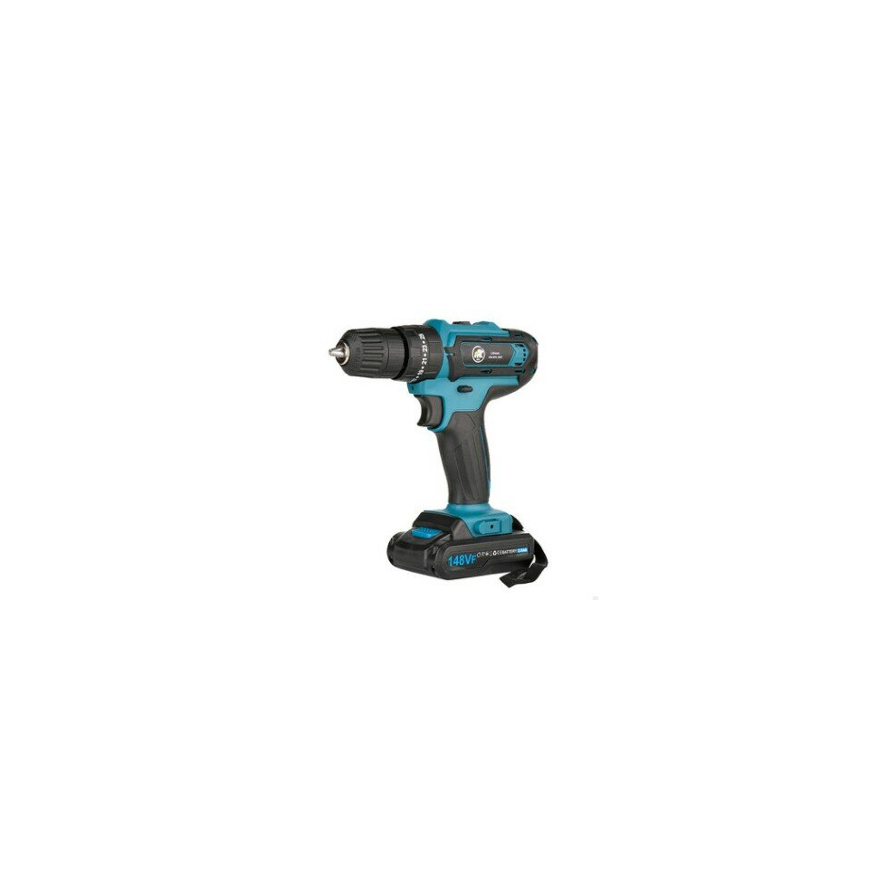 (One Battery, with 1 Charger) 148VF 2.0Ah Cordless Electric Impact Drill Rechargeable Drill Screwdriver W/ 1 or 2 Li-ion Battery