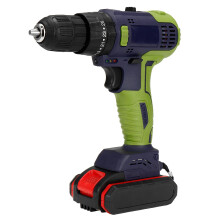 (Two Batteries, US Plug) 32V Brushless Impact Drill Lithium Electric Torque Drill Driver With 1/2 Battery LED Light