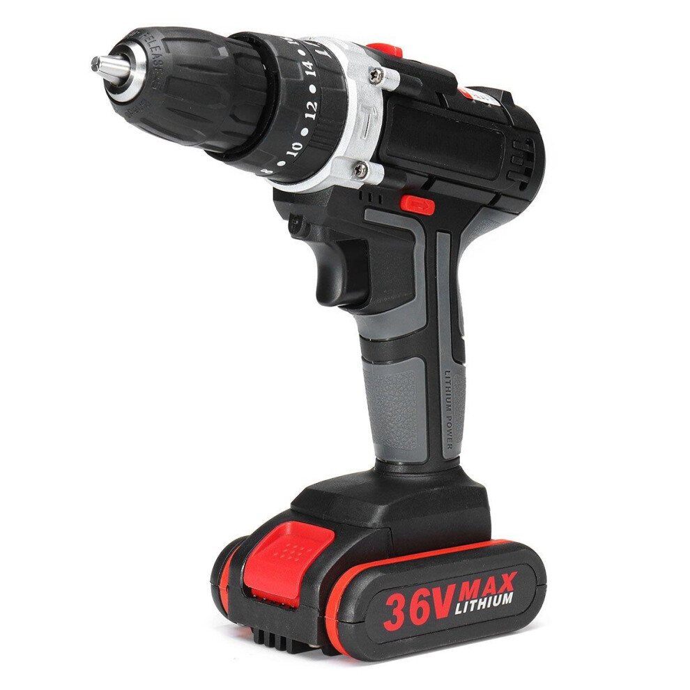 (One Battery) 36V Cordless Lithium Electric Screwdriver Power Drill Driver Drilling Machine with Charger