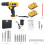 (Two Batteries, EU Plug) 48VF Impact Drill Cordless Screwdriver Drill 25+3 Torque 2 Speed Drilling Battery Indicator Tool 2