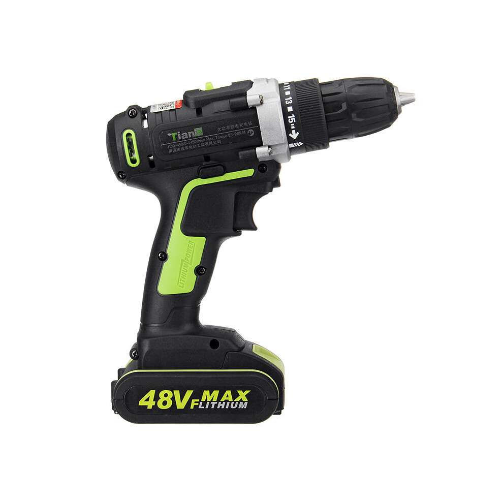 (One Battery) 48VF Electric Power Cordless Drill Screwdriver Woodworking Tool with 1/2pcs Rechargeable Batteries