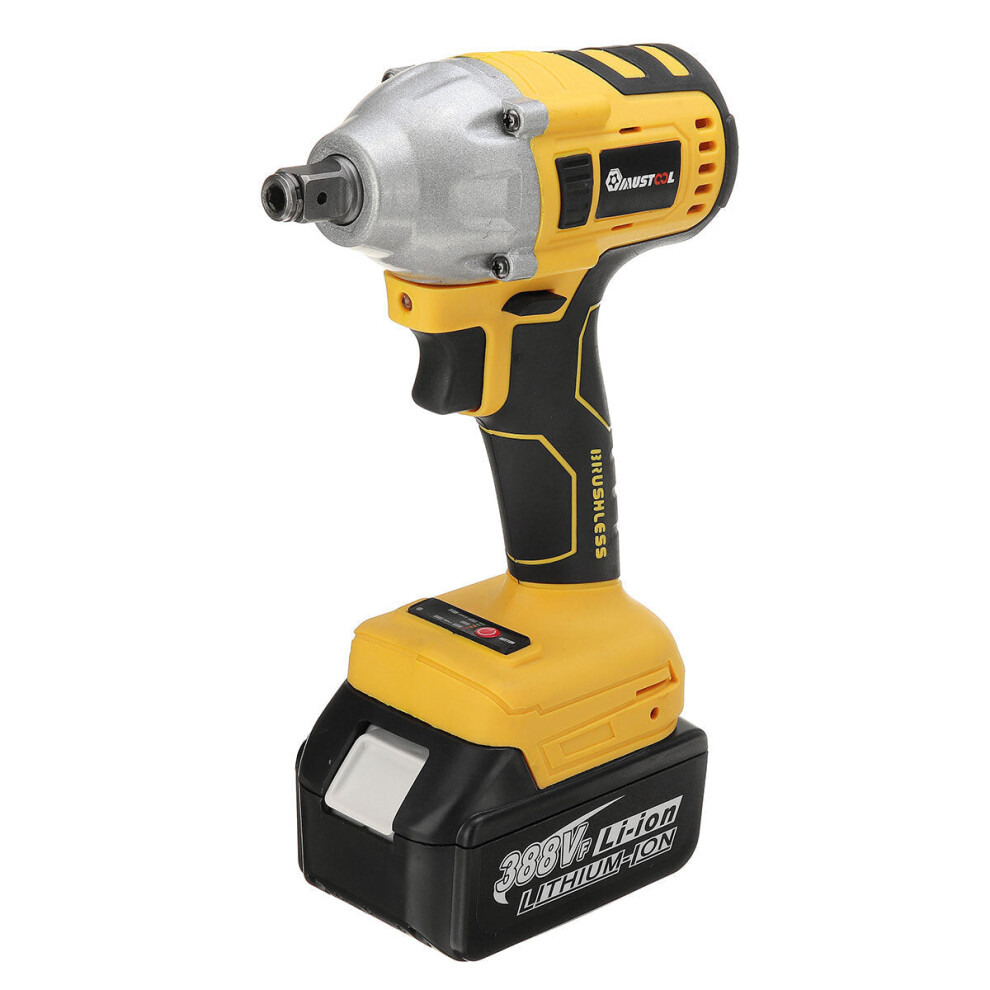 (Two Batteries Eu Plug) 800N.m 1/2" 388Vf 6000Mah Electric Wrench Brushless Motor Woodworking Tool With/Without Battery 1138392128664