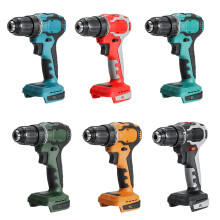 (Yellow) 10mm Cordless Electric Drill Screwdriver 1800rpm 2 Speed with LED Working Light 21+1 Stage Setting Mode