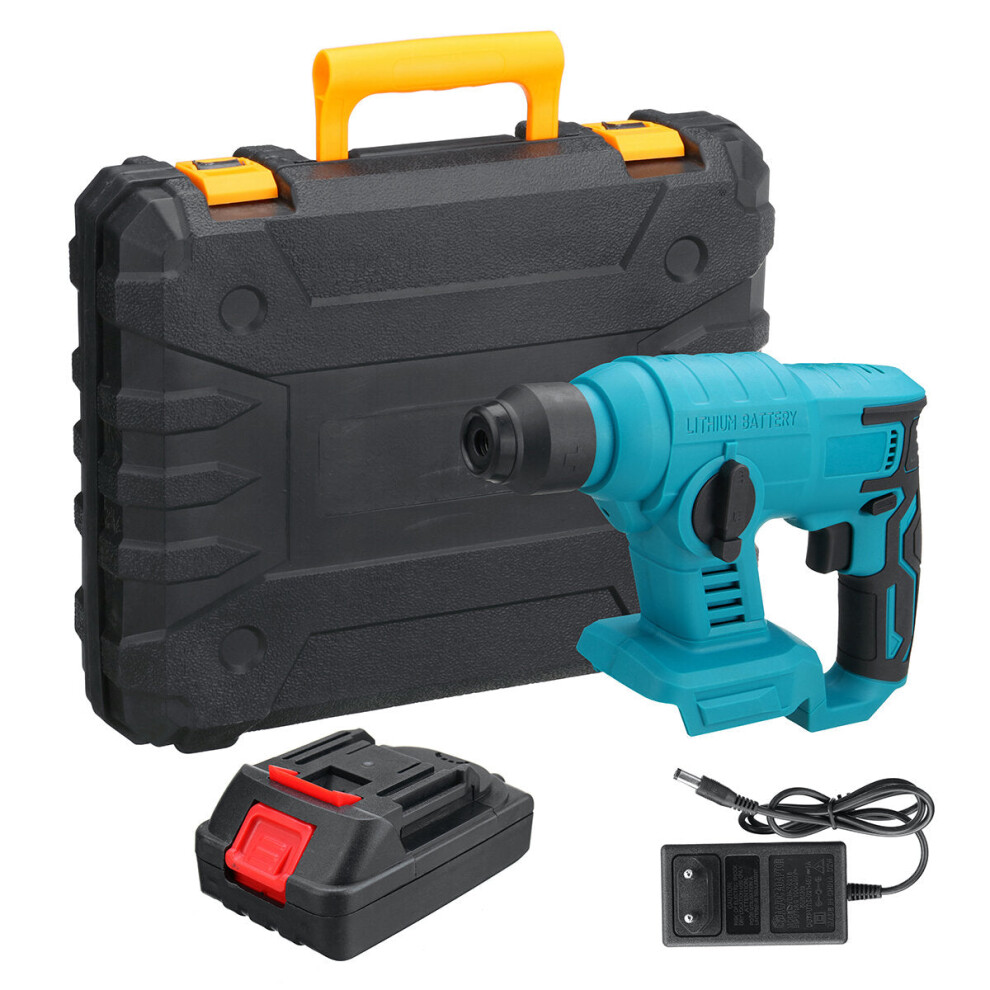(One Battery EU Plug) 500W 10000RPM Brushless Cordless Electric Hammer Handheld Flat Drill with Battery