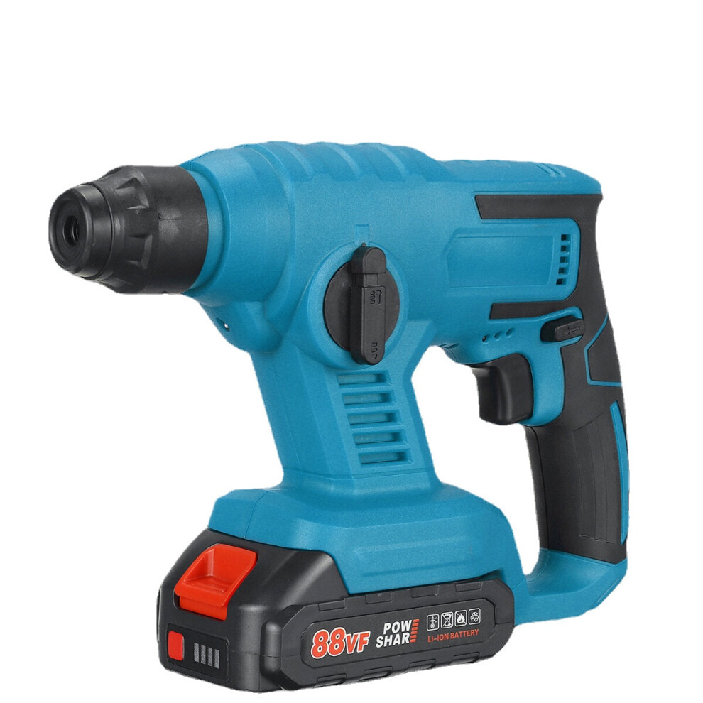 (Blue, Two Batteries) 88VF 1800rpm Cordless Brushless Rotary Hammer Drill Fit 18VMakita Battery