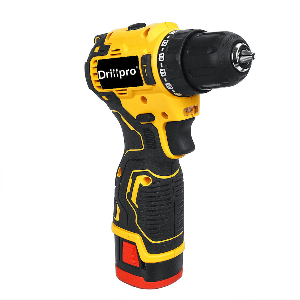 (One Battery, EU Plug) 18V Brushless Electric Drill Driver Cordless Rechargeable Screwdriver W/ 1 or 2 Battery