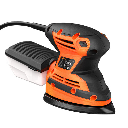 (EU Plug) 200W Mouse Detail Sander Small Sander with 12Pcs Sandpapers Dust Collection Box Hand Sander 2