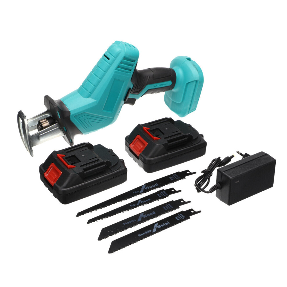(Two Batteries) Cordless Reciprocating Saw For Makita & 4Pcs Saw Blades Woodworking Wood Cutter Electric Saw Fit Makita 1138392130834