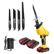 (Green, Two Batteries) 88VF Cordless Electric Reciprocating Saw W/ 4 Blades for Worx Woodworking Wood Cutting Tool