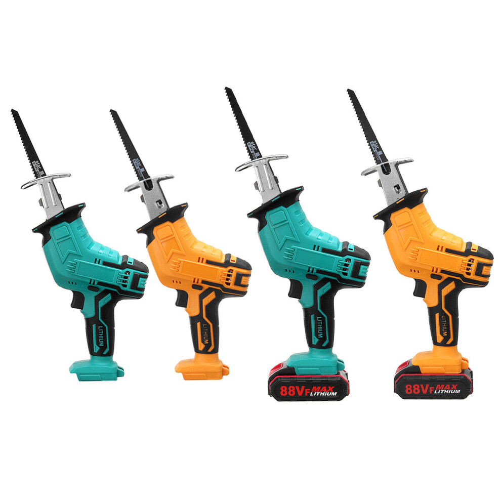 (Blue, Without Battery) Rechargeable Cordless Reciprocating Saw Handheld Woodorking Wood Cutter 4PCS Saw Blades Electric Saw Kit Fit Worx Battery