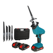 (One Battery, UK Plug) 88VF Electric Reciprocating Saw Variable Speed Metal Wood Cutting Tool W/ 4pcs Blades & Plastic Case