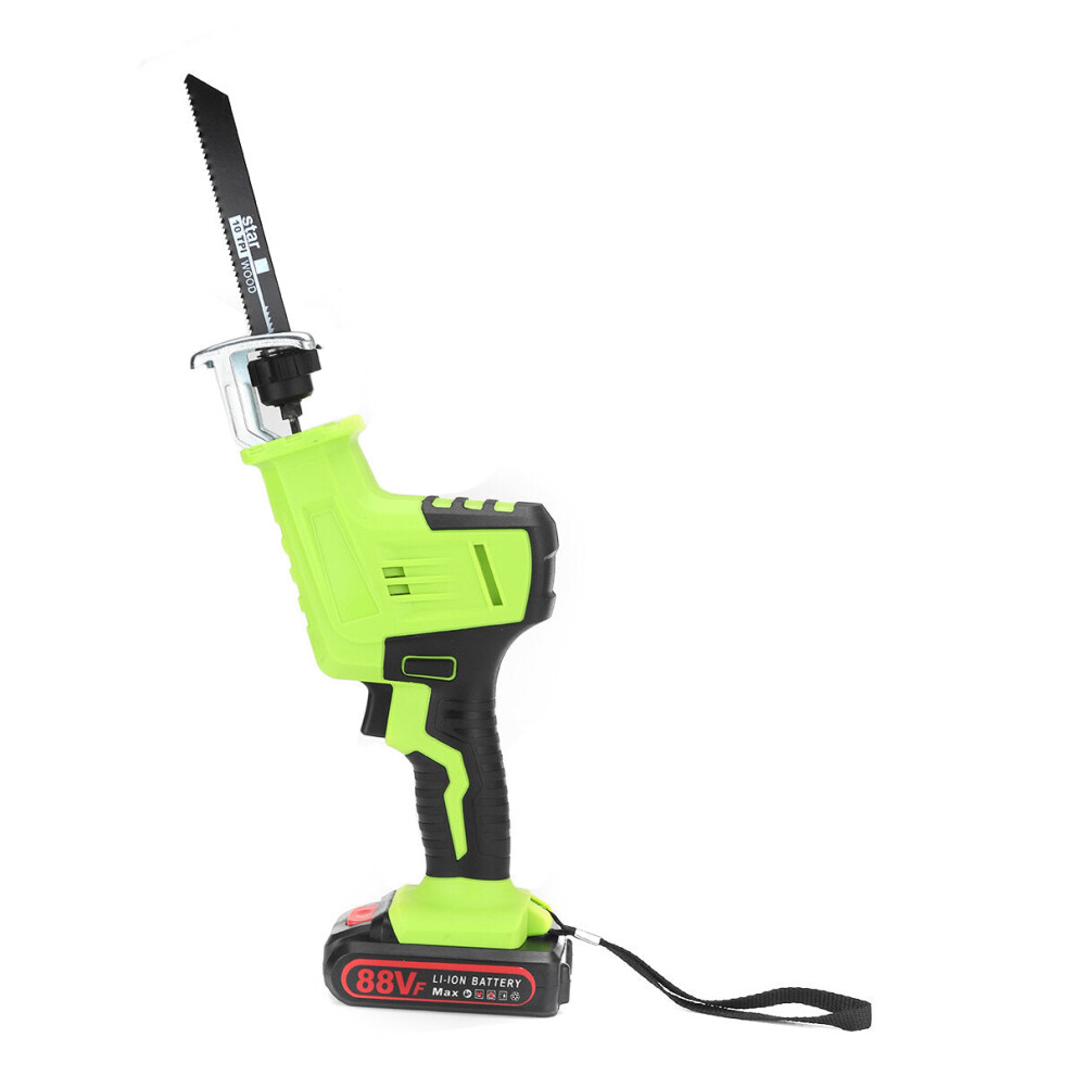 (US Plug) 21V Electric Reciprocating Saw Wood Metal Plastic Sawing Tool 4pcs Reciprocating Blade
