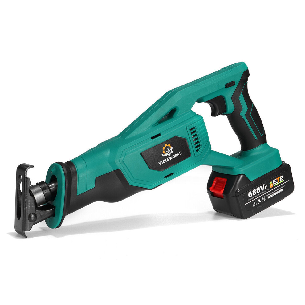 (Two Batteries) 688VF Cordless Electric Reciprocating Saw Woodworking Sabre Saw Tool W 0/1/2 Battery For Makita