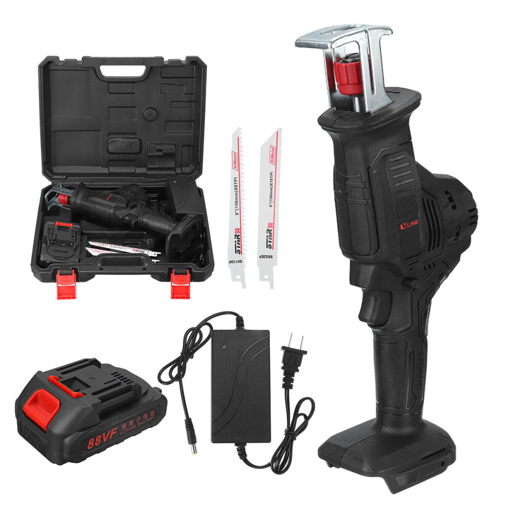 (One Battery) 18V Cordless Electric Reciprocating Saw Sabre Saw Jigsaw Led Light Cutting Tool 1138392132555