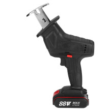 (Two Batteries, EU Plug) 88VF Cordless Rechargeable Electric Reciprocating Saw Portable Wood Metal Plastic Cutting Tool W/ 1 or 2 Battery
