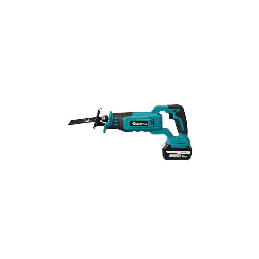 (Two Batteries, US Plug) 2400W Brushless Cordless Electric Reciprocating Saw Metal Wood Cutter Woodworking Power Tools For 18V Battery