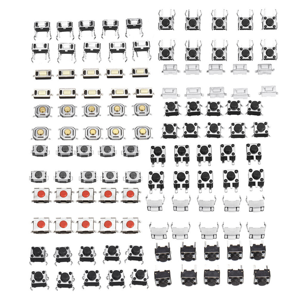 Total 120Pcs Tactile Tact Mini Push Button Switch Packet Micro Switch Bags 12 Types Each 10Pcs 8727971250563