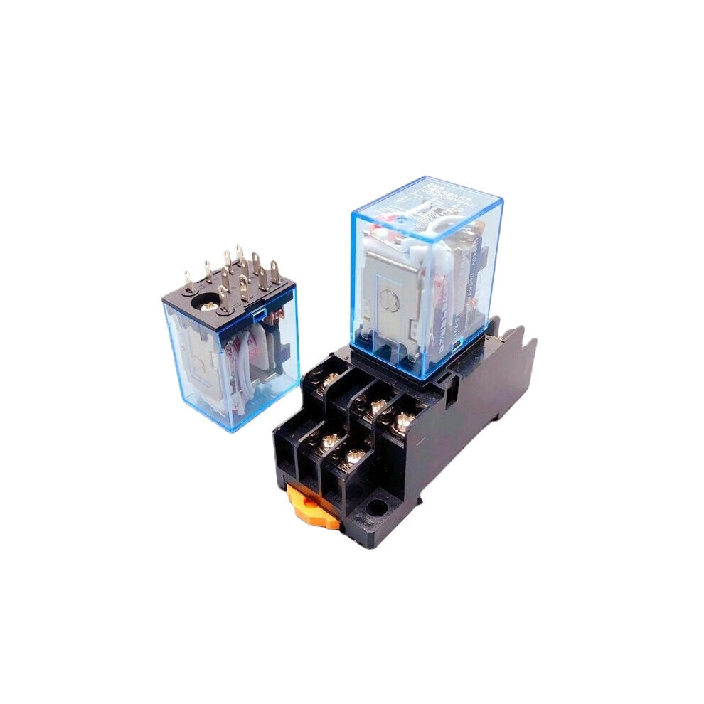 (Ac110v, No Socket) Hh53p My3nj 11Pin 3No/3Nc 5A Ac110/220V Dc12/24V Micro Small Electromagnetic Lntermediate Relay With Socket 8727971251881