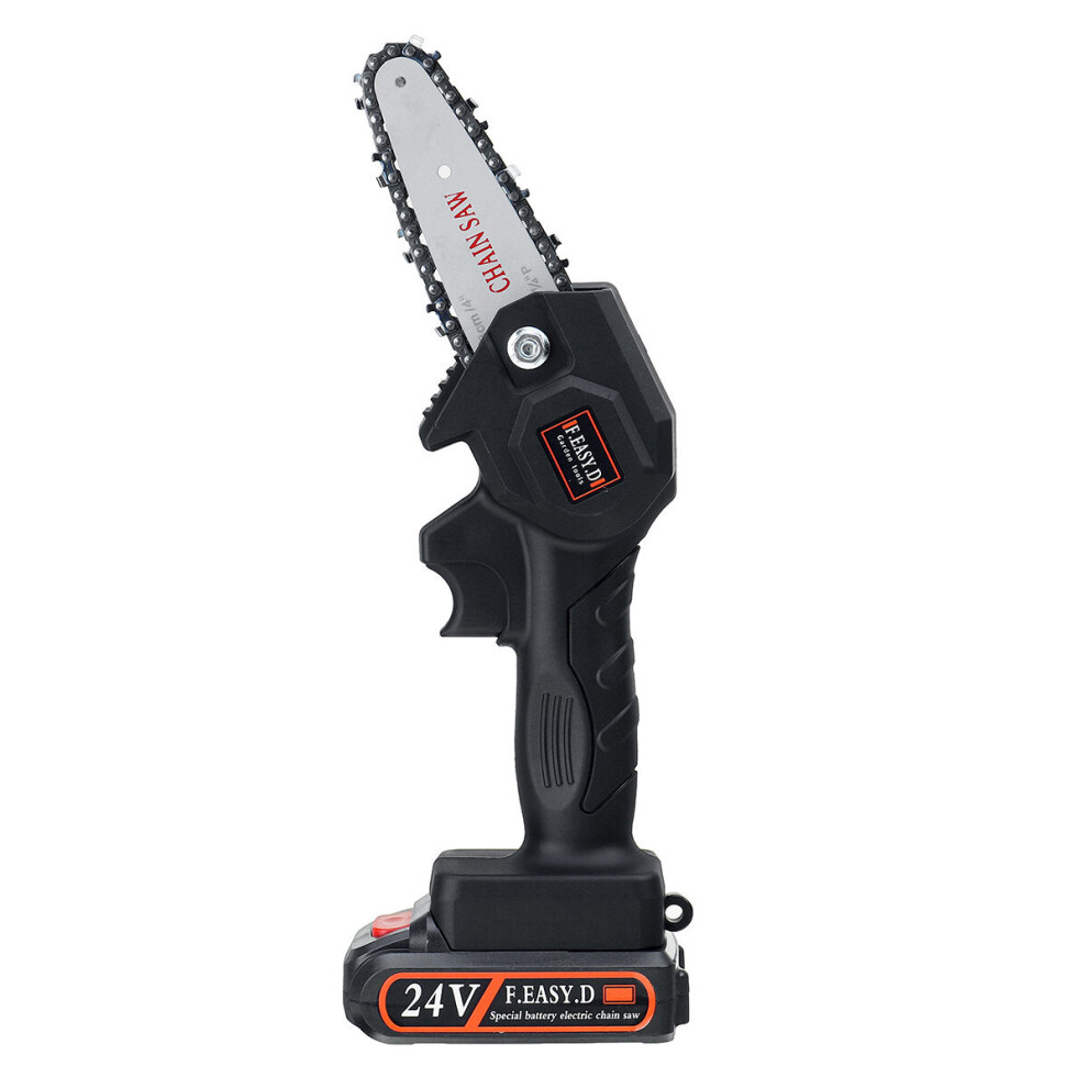 (Black) 24V Rechargeable Cordless Electric Saw Portable Woodworking Cutting Tool W/ Battery