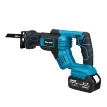 (Light Blue, One Battery US Plug) 388VF Reciprocating Saw Wood Sawing Tool with Cutting Blades for Li-ion Battery