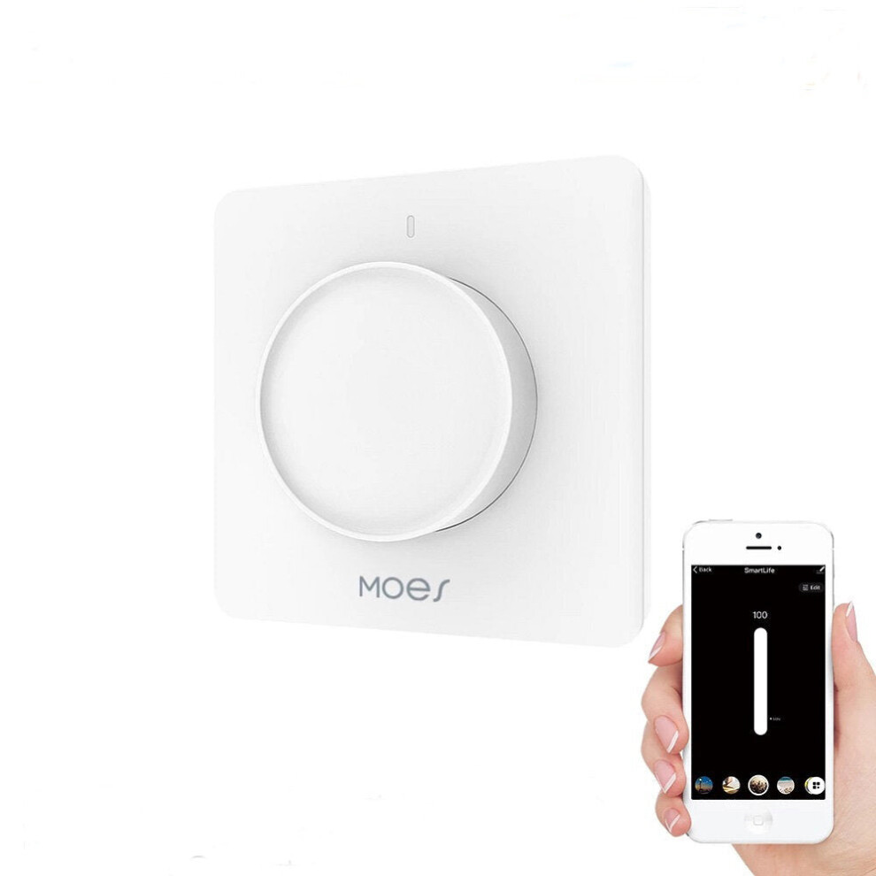 WiFi Smart Rotary Light Dimmer Switch Brightness Memory Smart Life/Tuya APP Remote Control Works with Alexa Google
