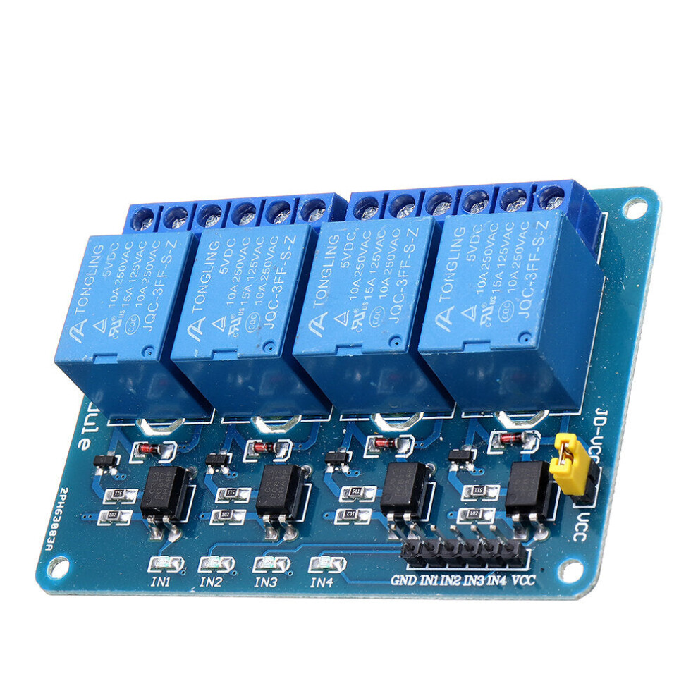 10Pcs 5V 4 Channel Relay Module For Pic Arm Dsp Avr Msp430 Blue Geekcreit For Arduino 8727971221303