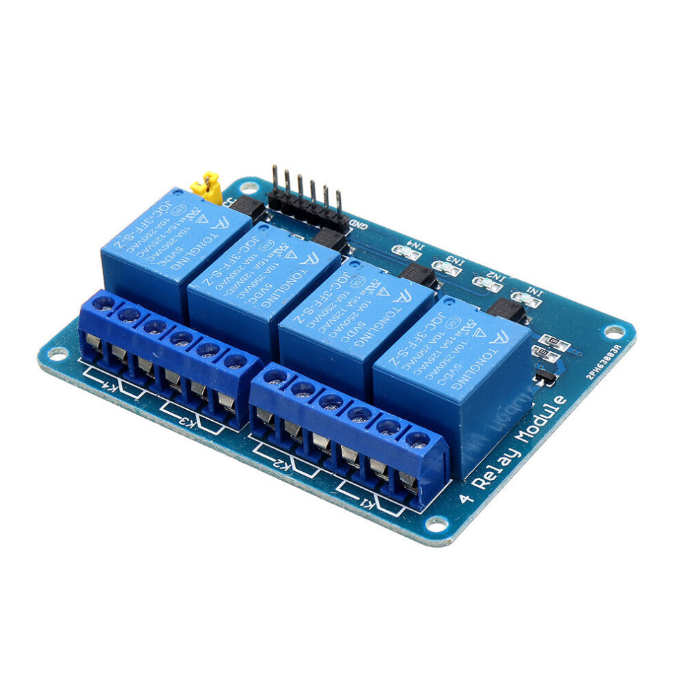 5Pcs 5V 4 Channel Relay Module Pic Arm Dsp Avr Msp430 Blue Geekcreit For Arduino 8727971221730