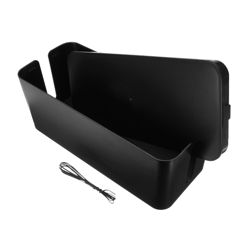 (White) 12.80x5.12x4.92 Inch Cable Storage Box Wire Management Socket Safety Cable Organizer Container