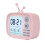 (Pink) DC 5V Digital Alarm Clock Temperature Display Cartoon Bedside Student Backlight 6