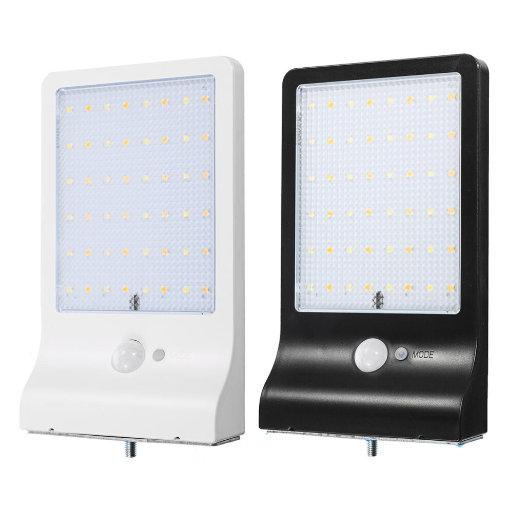 (Black) LED Solar Powered PIR Motion Sensor Security Waterproof Wall Light Outdoor Spotlight