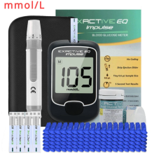 (Glucomètre mmol/L + 50 bandelettes de test + 50 lancettes) Exactive EQ Impulse glucomètre bandelettes de test et lancettes