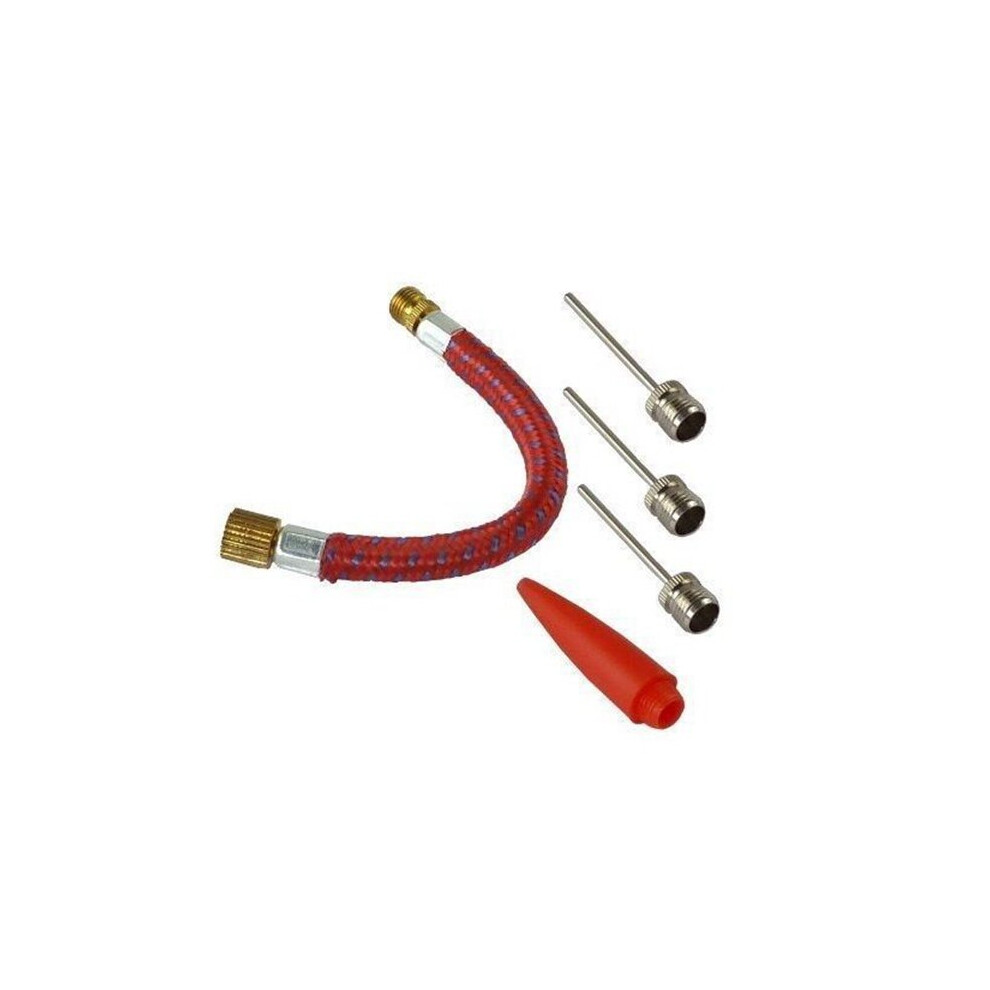 Pump Adaptor Set Kit 5 Pcs Needle Valve Connector Foot Ball Airbed Bicycle Tyre