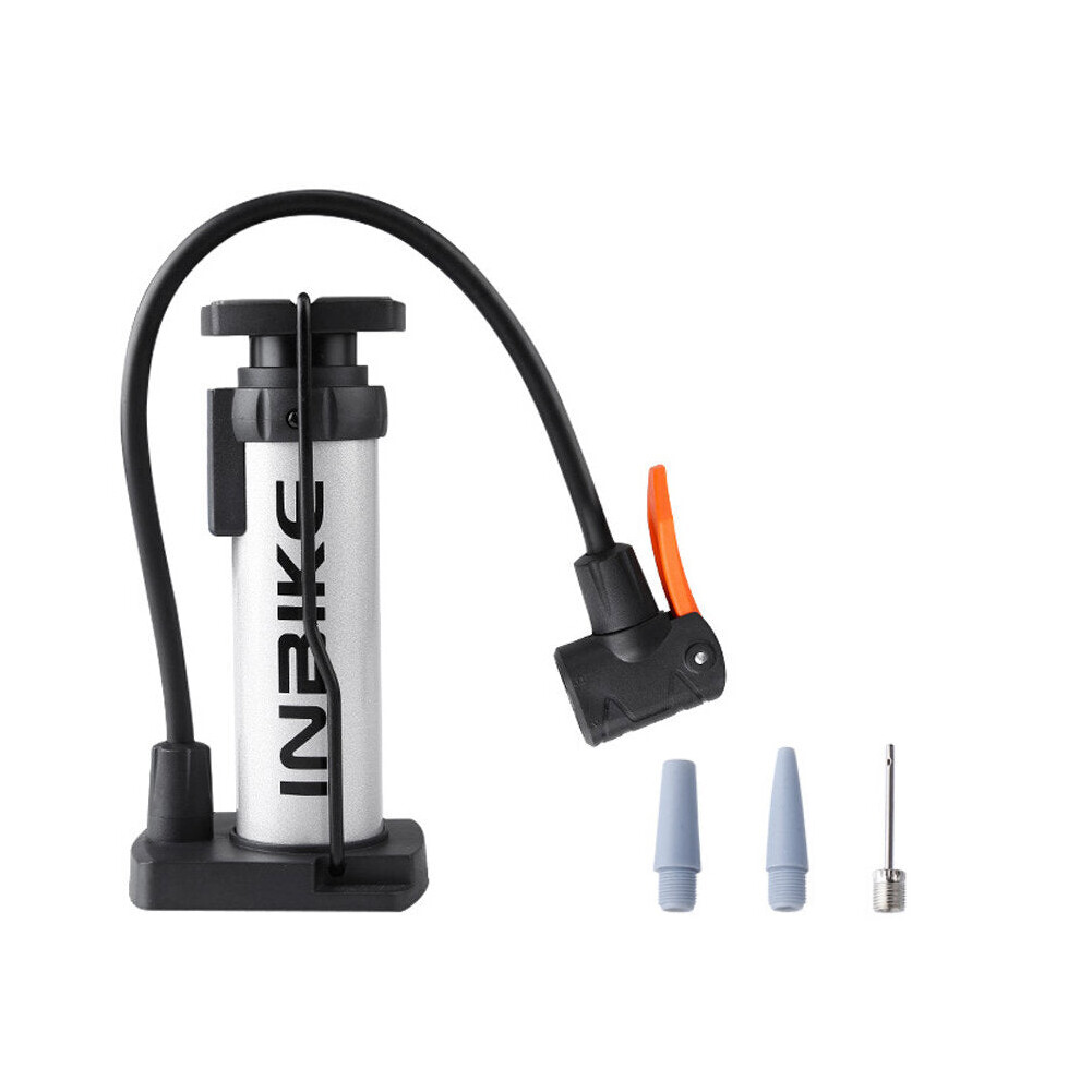 Portable Bike Pump Bicycle Floor Pump Foot Activated Bicycle Tire & Air Pump with Needle, Presta Schrader Valves